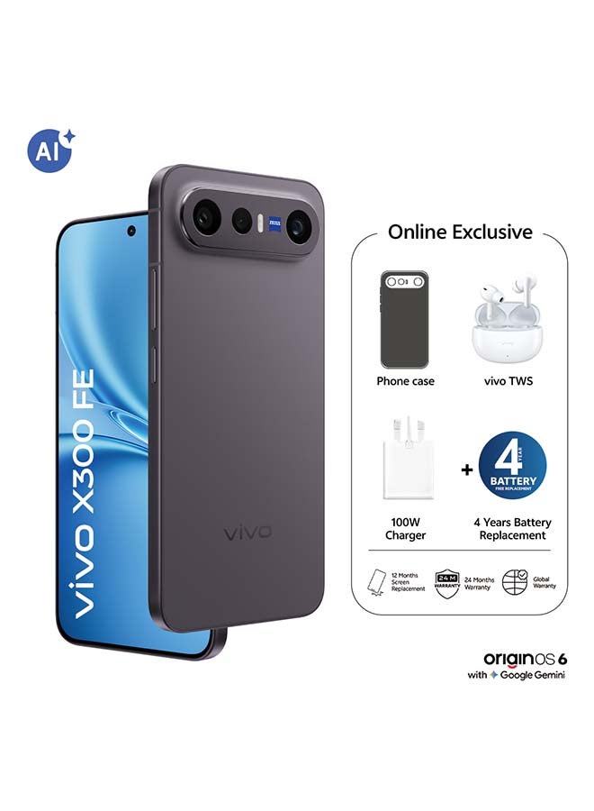 vivo X300 FE 5G Dual SIM Black 12GB RAM 512GB With Exclusive vivo Air Buds 3 And 24 Months Warranty + 1 Year Screen Replacement - Middle East Version - Image 1