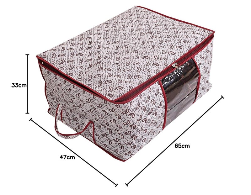 Kuber Industries Rectangular NonWoven Underbed Storage OrganiserOrganiser Extra Large Maroon CTKTC1640 - Image 4