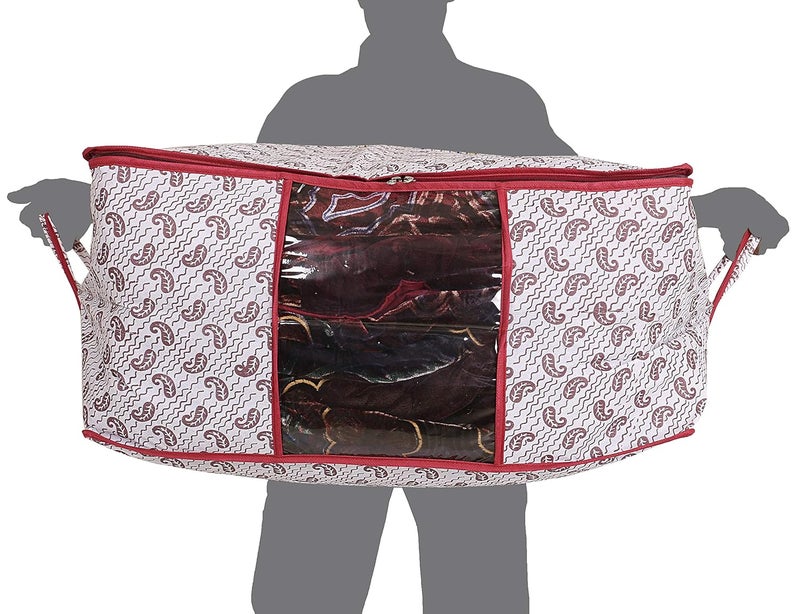 Kuber Industries Rectangular NonWoven Underbed Storage OrganiserOrganiser Extra Large Maroon CTKTC1640 - Image 3