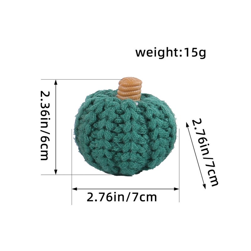 New Harvest Festival Knitted Pumpkin Decor Mini Multicolor Yarn Ornaments Peacock Green Knitted Pumpkin 
