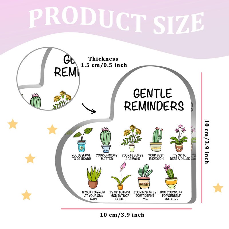 UBLURO Gentle Reminders Decor  Positive Affirmations Desktop Art Decorations for Home Therapy Office School Counselling Office Mental Health Awareness Gifts - Image 2