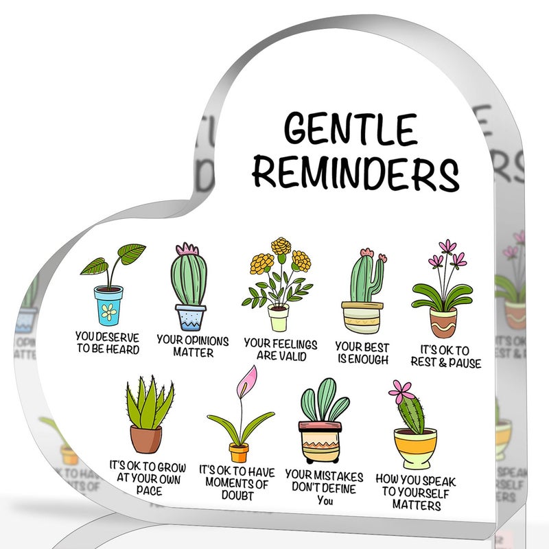 UBLURO Gentle Reminders Decor  Positive Affirmations Desktop Art Decorations for Home Therapy Office School Counselling Office Mental Health Awareness Gifts - Image 1