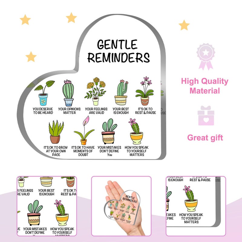 UBLURO Gentle Reminders Decor  Positive Affirmations Desktop Art Decorations for Home Therapy Office School Counselling Office Mental Health Awareness Gifts - Image 3