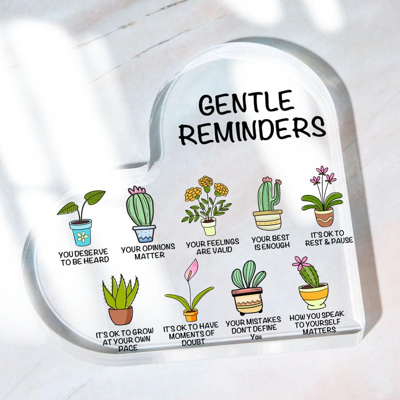 UBLURO Gentle Reminders Decor  Positive Affirmations Desktop Art Decorations for Home Therapy Office School Counselling Office Mental Health Awareness Gifts - Image 5