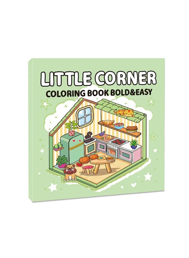 LITTLE CORNER COLORING Book BOLD&EASY 40 Sheets  Doodle Coloring Book - Image 1