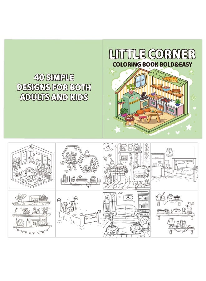 LITTLE CORNER COLORING Book BOLD&EASY 40 Sheets  Doodle Coloring Book - Image 3