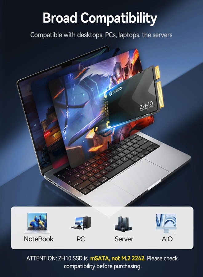 ORICO 512GB mSATA SSD, SATA III 6Gbps 3D NAND Internal Solid State Drive for Laptops Ultrabooks Desktop-ZH10 - Image 5