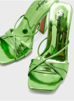 Ginger Metallic Heeled  Mules  - Image 4