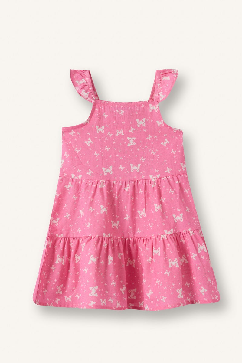 DeFacto Pink BabyGirl Baby Girl Suspender Poplin Dress Casual - Image 1