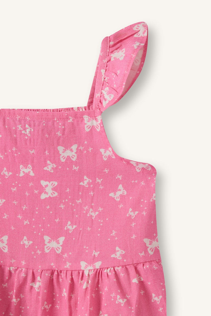 DeFacto Pink BabyGirl Baby Girl Suspender Poplin Dress Casual - Image 2
