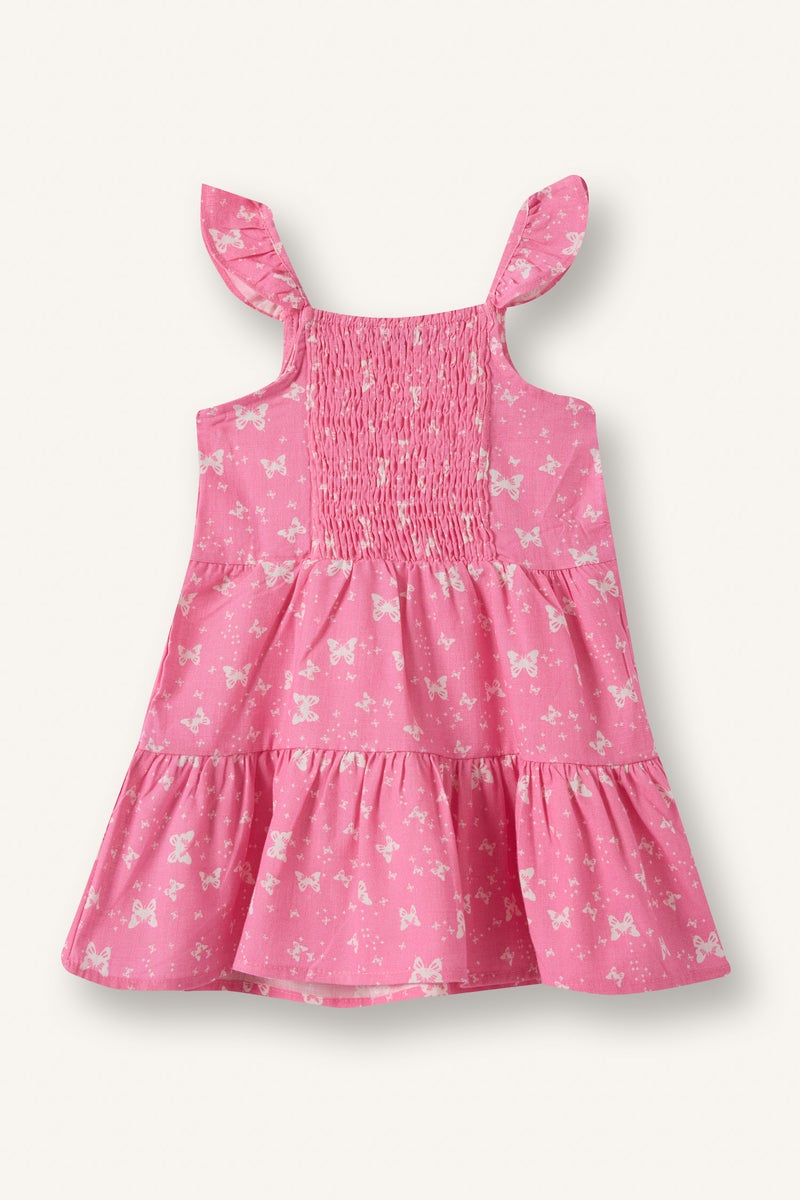 DeFacto Pink BabyGirl Baby Girl Suspender Poplin Dress Casual - Image 3