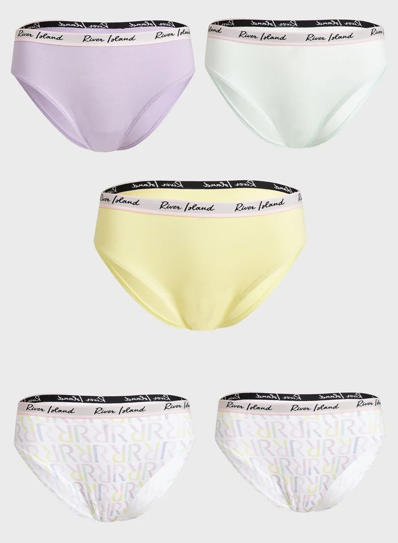 RIVER ISLAND Youth 5 Pack Monogram Briefs