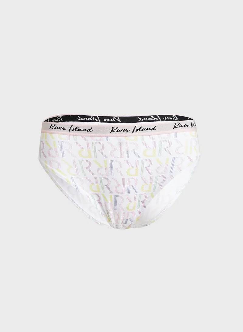 RIVER ISLAND Youth 5 Pack Monogram Briefs