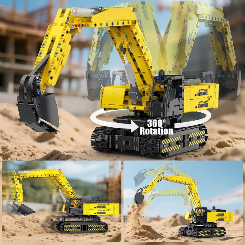 mould king 15061 Building Sets Heavy-Duty RC Excavator Building Sets with Remote Control,Construction Vehicles Model,STEM Project Building Kits for Adults and Boys Girls Kids Aged 8+ (1120 PCS) - Image 3