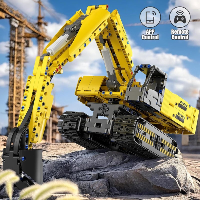 mould king 15061 Building Sets Heavy-Duty RC Excavator Building Sets with Remote Control,Construction Vehicles Model,STEM Project Building Kits for Adults and Boys Girls Kids Aged 8+ (1120 PCS) - Image 2