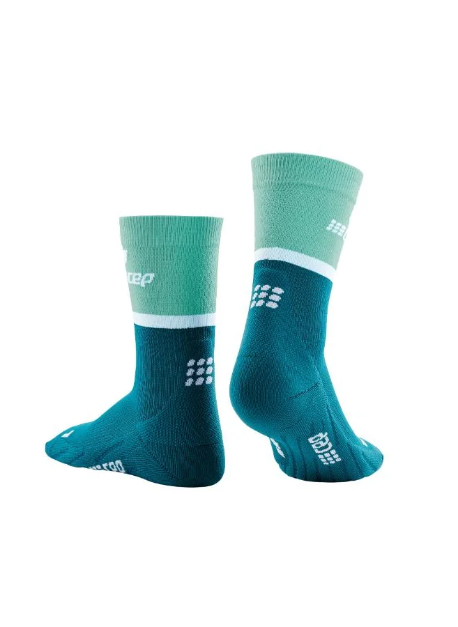 سي إي بي CEP - The Run Compression Socks Mid Cut V4 Ocean/Petrol Women