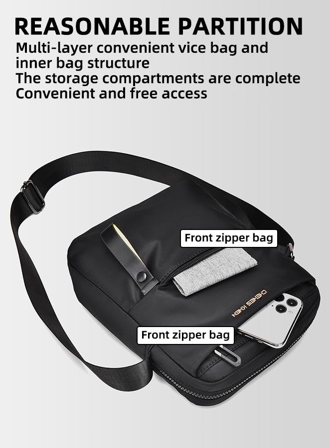 Men Stylish Crossbody Bag for Men, Multi-compartment Large Capacity Messenger Bag for Men, Versatile Waterproof Shoulder Bag with Smooth Zipper, Suitable for Daily Items - Image 4