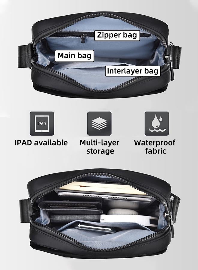 Men Stylish Crossbody Bag for Men, Multi-compartment Large Capacity Messenger Bag for Men, Versatile Waterproof Shoulder Bag with Smooth Zipper, Suitable for Daily Items - Image 5