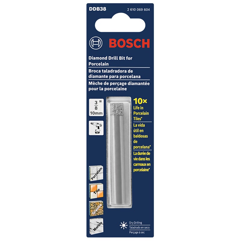 Bosch Ddb38 3/8 In. Diamond Drill Bit For Dry Drilling Applications In Porcelain And Natural Stone Tile - Image 2