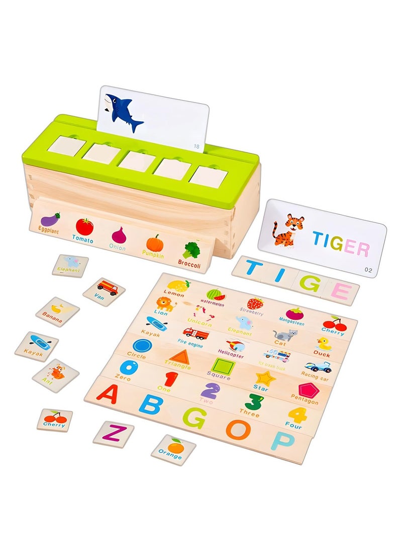 صندوق خشبي للأطفال بعمر سنة فما فوق، مناسب للأنشطة التعليمية قبل المدرسة، ألعاب خشبية للأطفال بعمر 3 سنوات. - Image 1