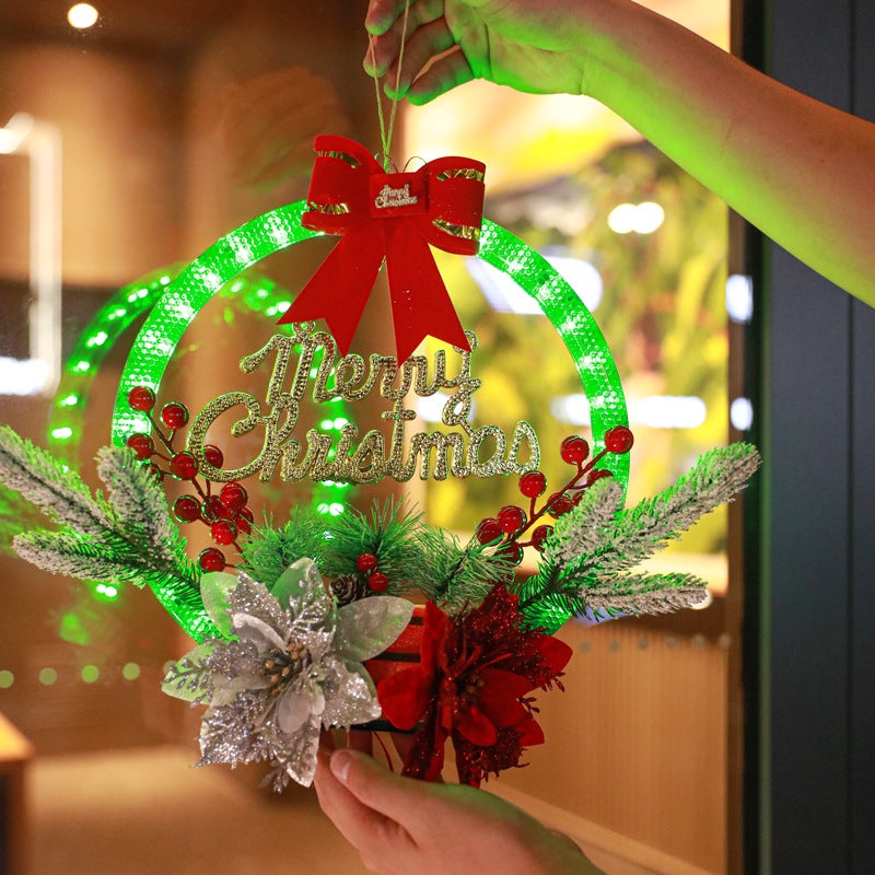 LED Christmas Wreath Decor Lights 40cm