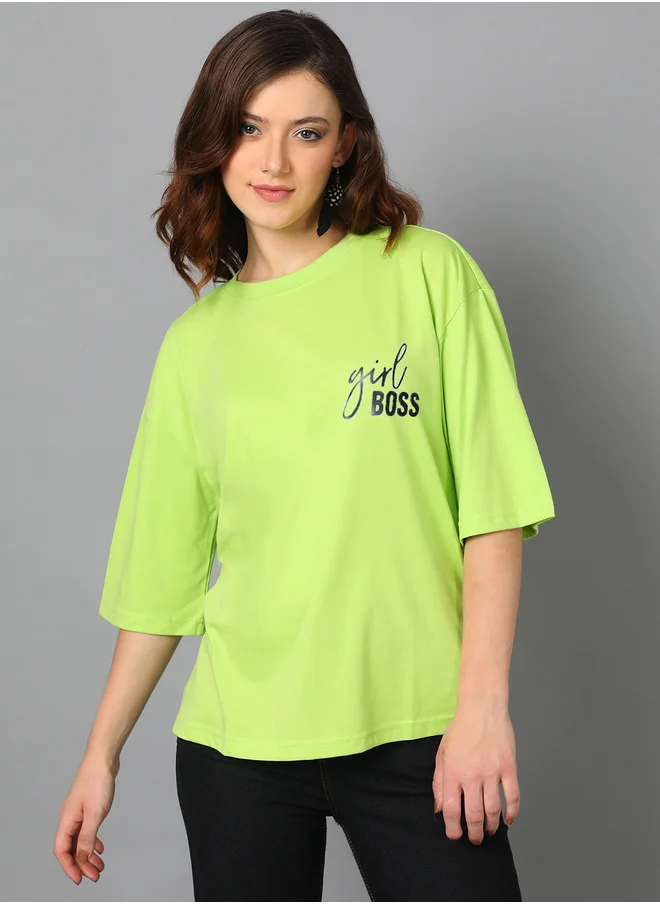 كوتي Typography Print Dropped Shoulders Oversized T-Shirt