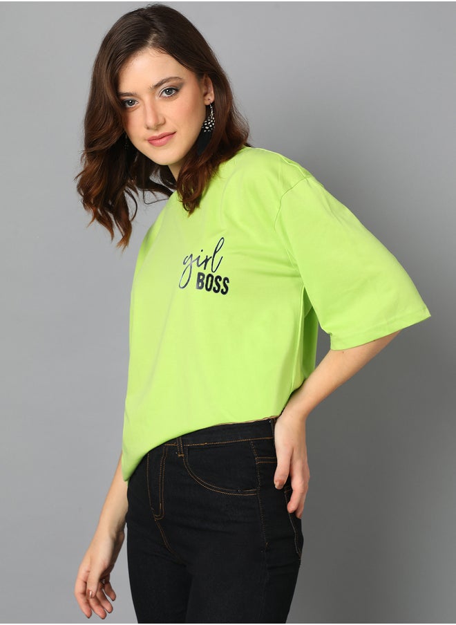 Kotty Typography Print Dropped Shoulders Oversized T-Shirt  - Image 3