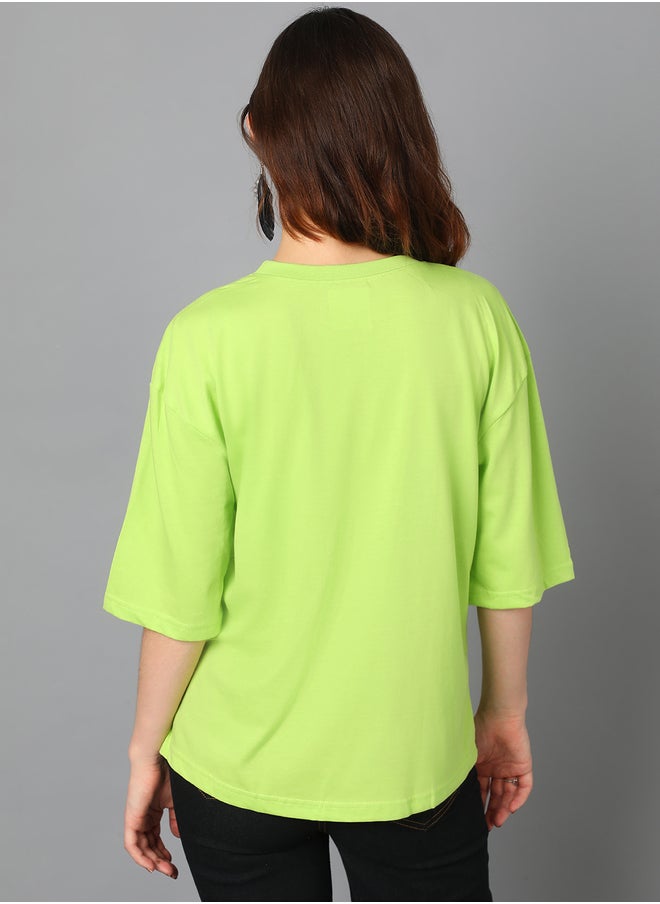 Kotty Typography Print Dropped Shoulders Oversized T-Shirt  - Image 5