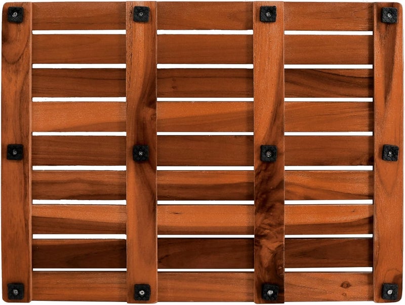 Utoplike Teak Wood Bath Mat (24"x18") - Non-Slip Shower Mat for Indoor and Outdoor Use - Image 5