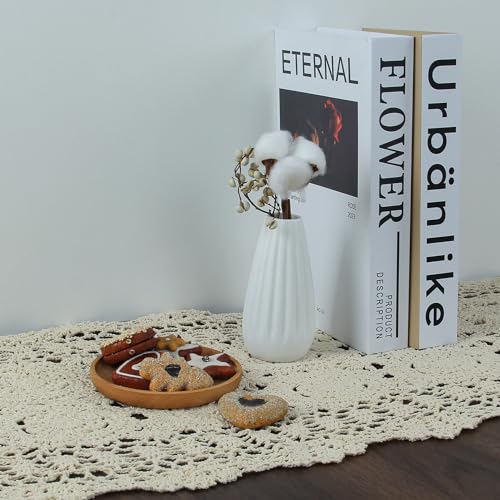 kilofly Handmade Crochet Cotton Lace Table Runner Tablecloth, 15 x 43 inch - Image 4