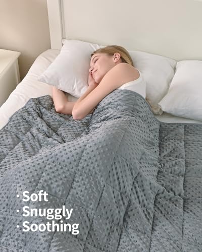 Mr. Sandman Weighted Blanket for Adults, Minky Dots Heavy Blanket for Woman,Man Sleeping and Calm, Soft and Cozy Cooling Weighted Throw Blankets, Machine Washable, 48 x 72in, 15 lbs, Grey - Image 2