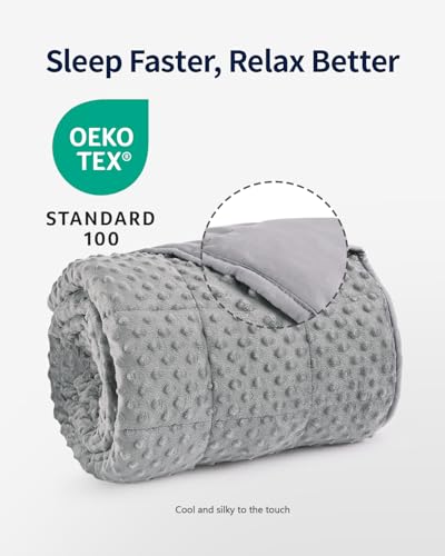 Mr. Sandman Weighted Blanket for Adults, Minky Dots Heavy Blanket for Woman,Man Sleeping and Calm, Soft and Cozy Cooling Weighted Throw Blankets, Machine Washable, 48 x 72in, 15 lbs, Grey - Image 3