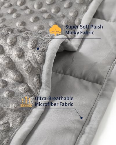 Mr. Sandman Weighted Blanket for Adults, Minky Dots Heavy Blanket for Woman,Man Sleeping and Calm, Soft and Cozy Cooling Weighted Throw Blankets, Machine Washable, 48 x 72in, 15 lbs, Grey - Image 4