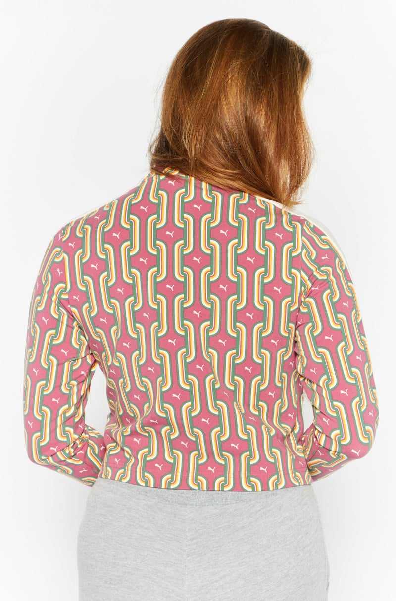 PUMA Women Sportswear Fit Long Sleeve Training Top, Cream Combo - Image 4