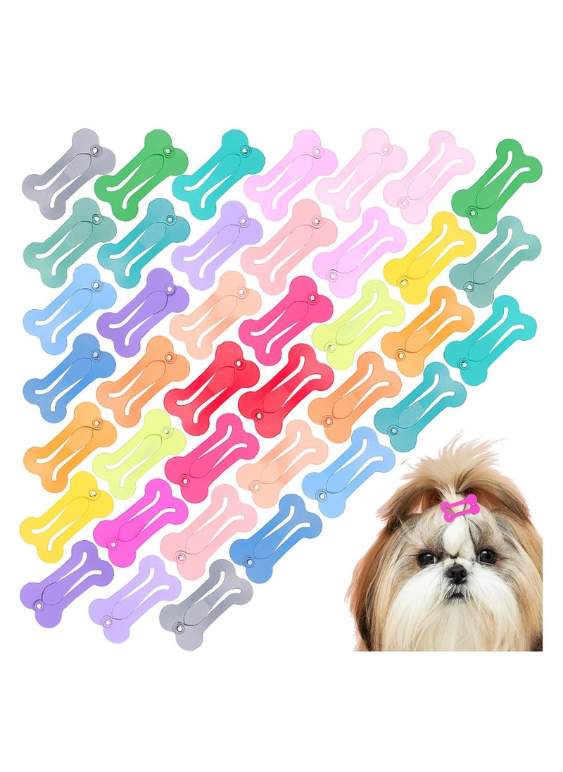 SYOSI - Hair Clips for Dogs Cute 1 Inch Puppy Dog Barrettes Small Bone Snap Hair Clips Multicolor Hair Barrettes for Dog Cat Pet Grooming Bows Hair Accessories (40 Pieces) - Image 1