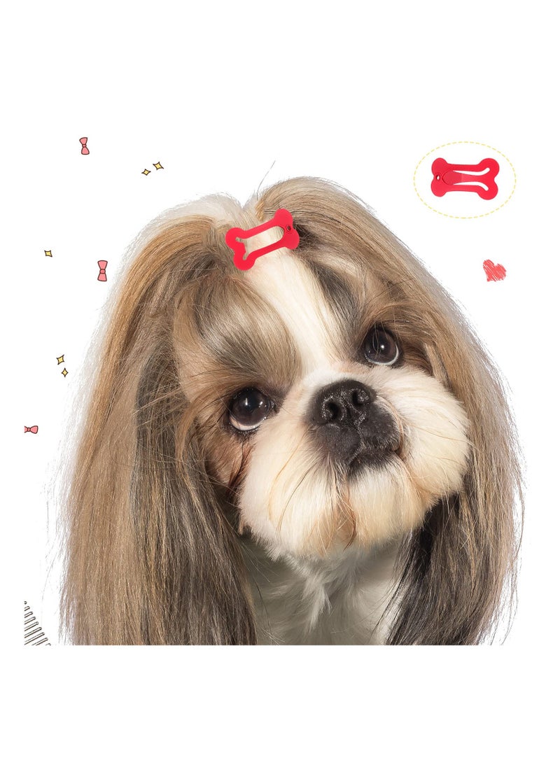 SYOSI - Hair Clips for Dogs Cute 1 Inch Puppy Dog Barrettes Small Bone Snap Hair Clips Multicolor Hair Barrettes for Dog Cat Pet Grooming Bows Hair Accessories (40 Pieces) - Image 1