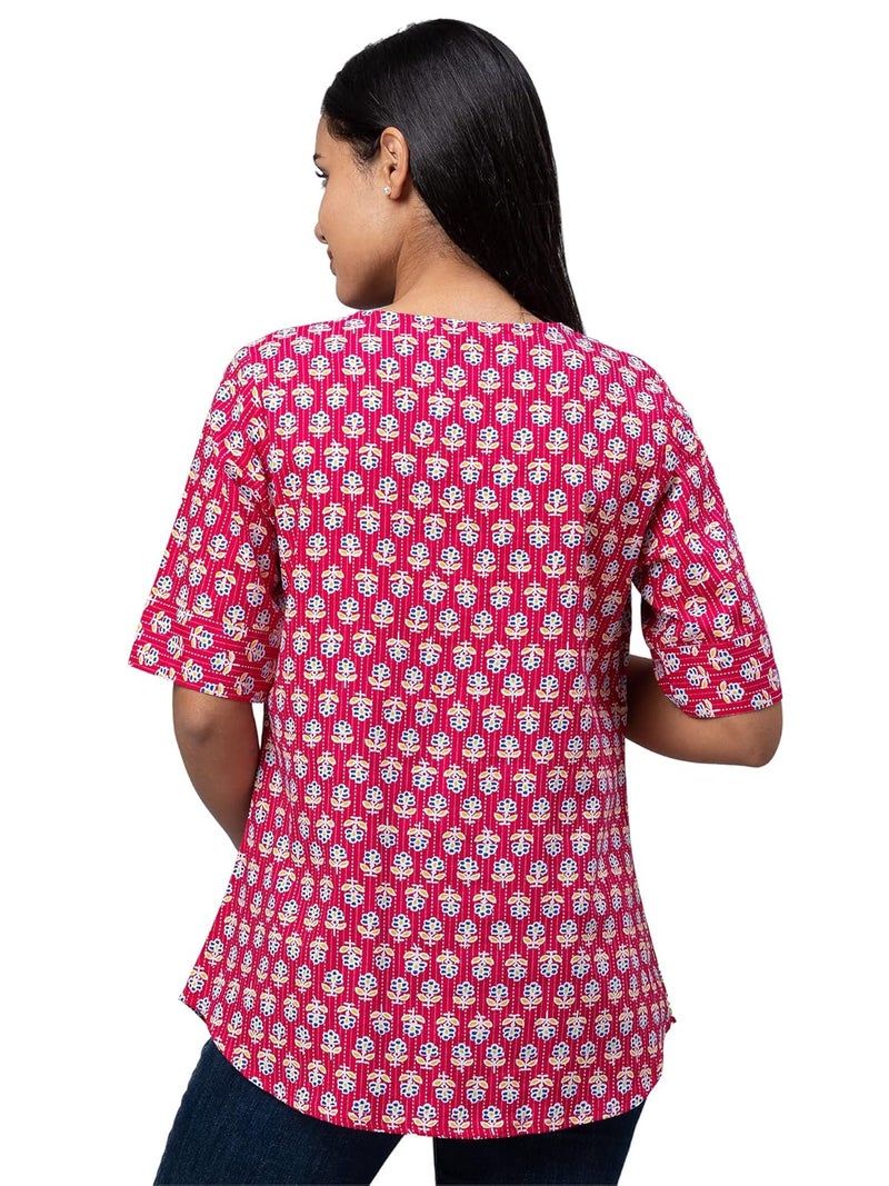 AV2 Store Women's Cotton Relaxed Fit Printed Maternity Feeding Top 8055 - Image 3