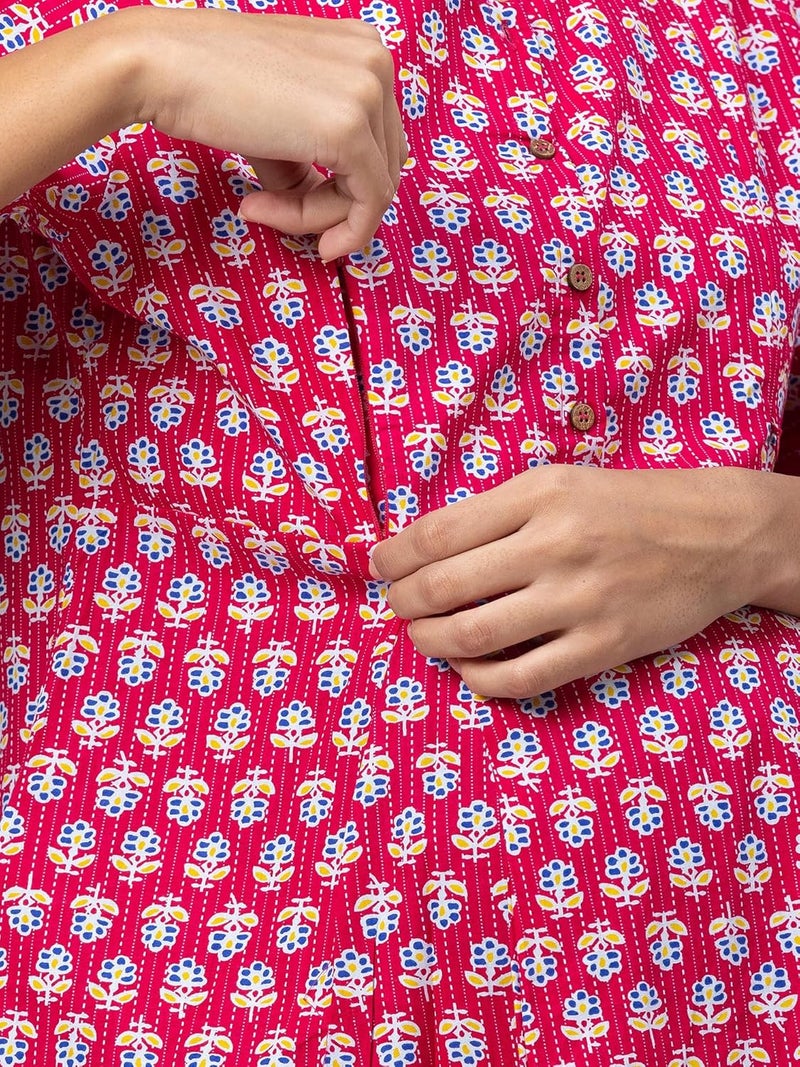 AV2 Store Women's Cotton Relaxed Fit Printed Maternity Feeding Top 8055 - Image 5