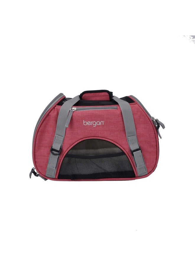 Coastal Pet Bergan Comfort Carrier - Safe and Comfortable for Dog & Cat Travel - Airline Friendly Soft and Breathable Carrier for Pet Owners - Heather Berry, 16" x 8" x 11"