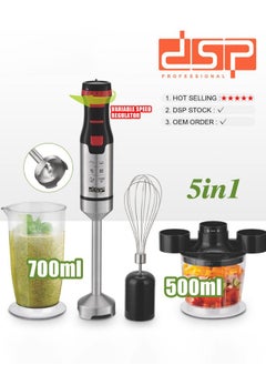 DSP Hand Blender,1000W Hand Mixer Stick Blender with 304 Stainless Steel Blade,Food Processor,Beaker,Egg Whisk,Non-BPA,Ideal fro Smoothies,Purée,Baby Food,KM1157  - Image 1