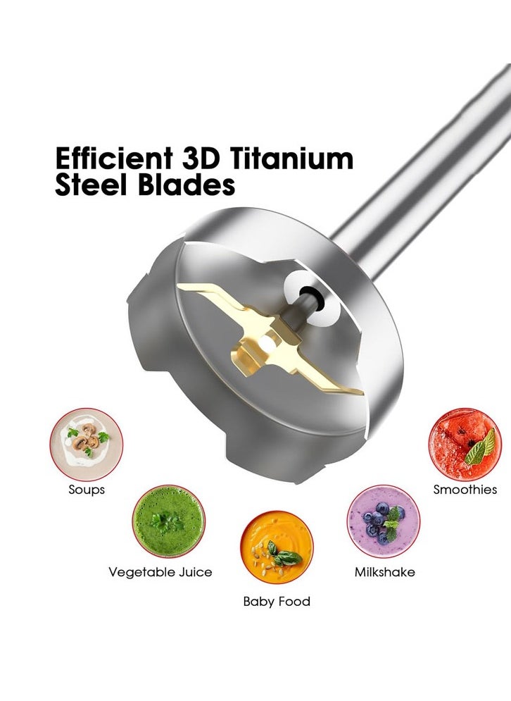 DSP Hand Blender,1000W Hand Mixer Stick Blender with 304 Stainless Steel Blade,Food Processor,Beaker,Egg Whisk,Non-BPA,Ideal fro Smoothies,Purée,Baby Food,KM1157  - Image 5