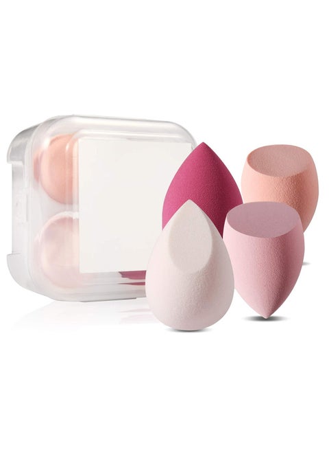 4 Pieces Makeup Sponge Set Soft and Reusable Foundation Blending Sponge Flawless Wet and Dry Use For Liquid Cream Makeup Sponge With Storage Box