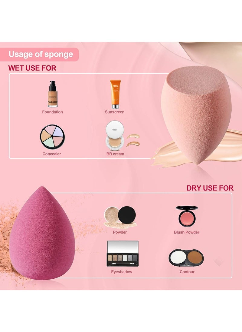 Generic - 4 Pieces Makeup Sponge Set Soft and Reusable Foundation Blending Sponge Flawless Wet and Dry Use For Liquid Cream Makeup Sponge With Storage Box - Image 1