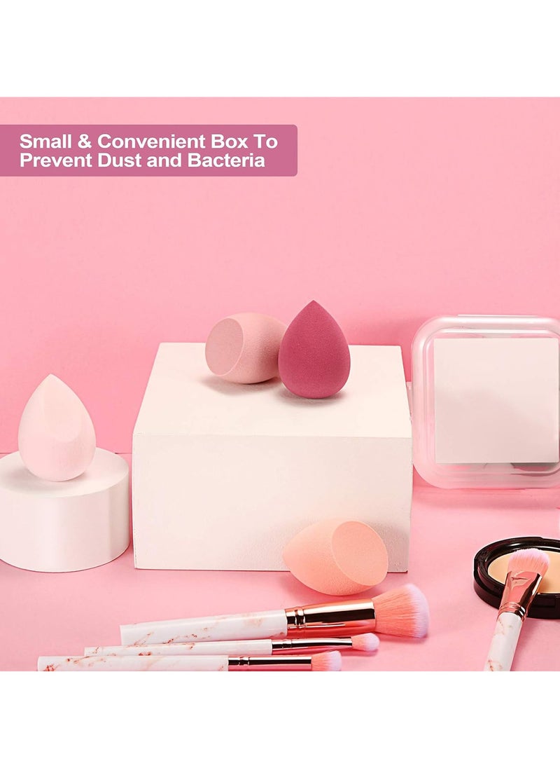 Generic - 4 Pieces Makeup Sponge Set Soft and Reusable Foundation Blending Sponge Flawless Wet and Dry Use For Liquid Cream Makeup Sponge With Storage Box - Image 1