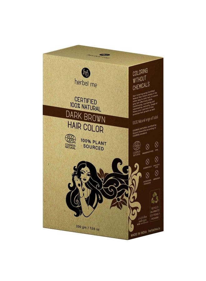 HERBAL ME HM Herbal Me Natural Hair Color | CERTIFIED 100% Natural by Ecocert Greenlife (France) I Chemical Free I No Preservatives I Plant Based Hair Dye I Men & Women (Dark Brown) - Image 4