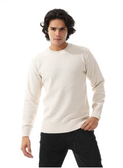Andora Slip On Knitted Plain Off White Pullover  - Image 1