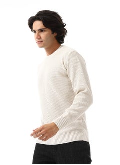 Andora Slip On Knitted Plain Off White Pullover  - Image 2