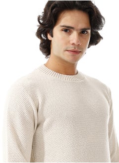 Andora Slip On Knitted Plain Off White Pullover  - Image 4