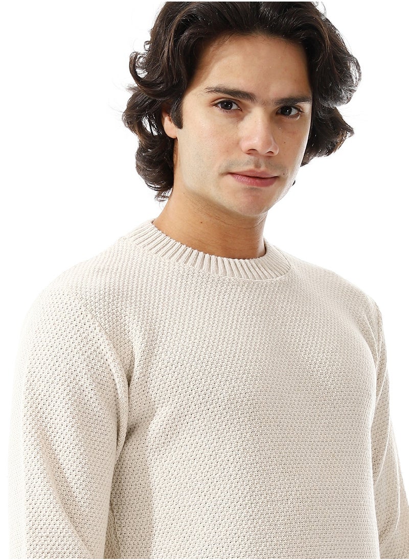 Andora Slip On Knitted Plain Off White Pullover  - Image 4