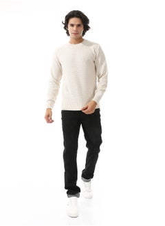 Andora Slip On Knitted Plain Off White Pullover  - Image 5